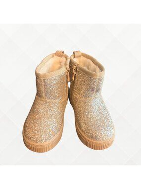 Cat & Jack Arlo Booties • Toddler 8 • Gold • NWT